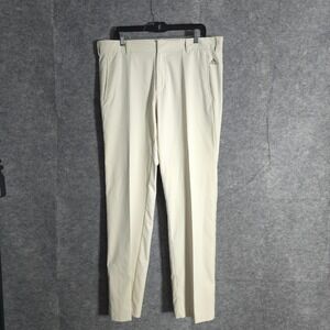 Adidas Golf Pants Mens 36x34 Beige Flat Front Performance Stretch Chino Sports